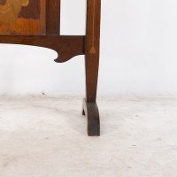 Shapland & Petter. An Arts & Crafts Firescreen with a Beautiful Peacock Inlaid - Thumbnail 14