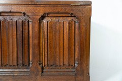Large Gothic Revival Style Carved Oak Blanket Chest In the style of A. W. N. Pugin - Thumbnail 11