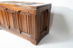 Large Gothic Revival Style Carved Oak Blanket Chest In the style of A. W. N. Pugin - Thumbnail 5