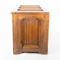 A. W. N. Pugin Style of, Large Gothic Revival Style Carved Oak Blanket Chest - Thumbnail 3