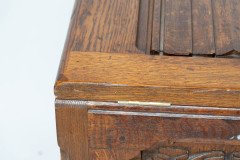 Large Gothic Revival Style Carved Oak Blanket Chest In the style of A. W. N. Pugin - Thumbnail 10