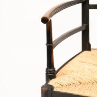 James Plucknett Attributed, probably for Collier & Plucknett. Exaggerated High Back Anglo-Japanese Ebonised Armchair - Thumbnail 10