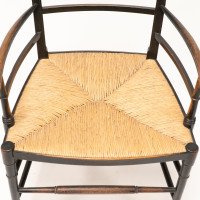 James Plucknett Attributed, probably for Collier & Plucknett. An Exaggerated High Back Anglo-Japanese Ebonised Armchair - Thumbnail 12
