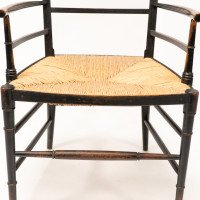 James Plucknett Attributed, probably for Collier & Plucknett. An Exaggerated High Back Anglo-Japanese Ebonised Armchair - Thumbnail 13