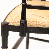 James Plucknett Attributed, probably for Collier & Plucknett. Exaggerated High Back Anglo-Japanese Ebonised Armchair - Thumbnail 15