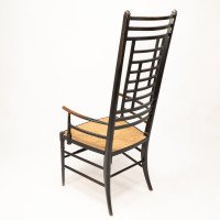 James Plucknett Attributed, probably for Collier & Plucknett. An Exaggerated High Back Anglo-Japanese Ebonised Armchair - Thumbnail 18
