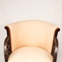 E. W. Godwin Attributed, an Anglo-Japanese White Circular Armchair with Fan Shaped Arms - Thumbnail 6