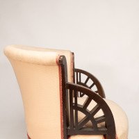 E. W. Godwin Attributed, an Anglo-Japanese White Circular Armchair with Fan Shaped Arms - Thumbnail 10