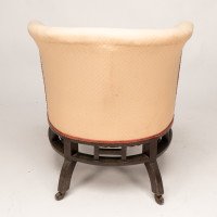 E. W. Godwin Attributed, an Anglo-Japanese White Circular Armchair with Fan Shaped Arms - Thumbnail 16