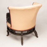 E. W. Godwin Attributed, an Anglo-Japanese White Circular Armchair with Fan Shaped Arms - Thumbnail 17