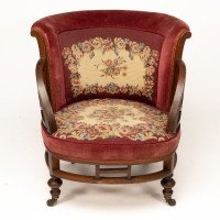 E. W. Godwin Attributed, Anglo-Japanese Circular Armchair with Fan Shaped Arms - Thumbnail 2
