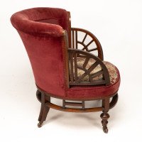 E. W. Godwin Attributed, Anglo-Japanese Circular Armchair with Fan Shaped Arms - Thumbnail 4