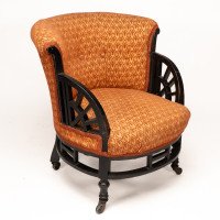 E. W. Godwin Attributed, Anglo-Japanese Circular Armchair with Fan Shaped Arms #3 - Thumbnail 1