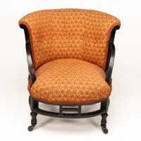 E. W. Godwin Attributed, Anglo-Japanese Circular Armchair with Fan Shaped Arms #3 - Thumbnail 2