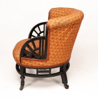 E. W. Godwin Attributed, Anglo-Japanese Circular Armchair with Fan Shaped Arms #3 - Thumbnail 5