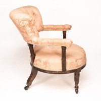 Bruce Talbert for Gillows. An Aesthetic Movement Rosewood Armchair with Pink Upholstery - Thumbnail 4