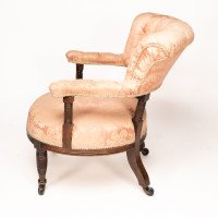 Bruce Talbert for Gillows. An Aesthetic Movement Rosewood Armchair with Pink Upholstery - Thumbnail 5