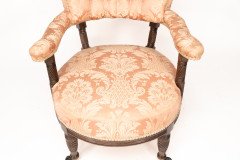 Bruce Talbert for Gillows. An Aesthetic Movement Rosewood Armchair with Pink Upholstery - Thumbnail 12