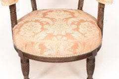 Bruce Talbert for Gillows. An Aesthetic Movement Rosewood Armchair with Pink Upholstery - Thumbnail 11