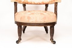 Bruce Talbert for Gillows. An Aesthetic Movement Rosewood Armchair with Pink Upholstery - Thumbnail 13