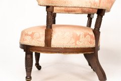 Bruce Talbert for Gillows. An Aesthetic Movement Rosewood Armchair with Pink Upholstery - Thumbnail 14