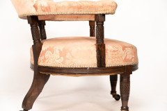 Bruce Talbert for Gillows. An Aesthetic Movement Rosewood Armchair with Pink Upholstery - Thumbnail 15