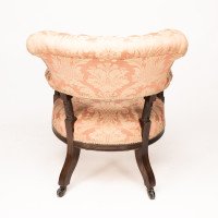 Bruce Talbert for Gillows. An Aesthetic Movement Rosewood Armchair with Pink Upholstery - Thumbnail 19