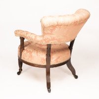 Bruce Talbert for Gillows. An Aesthetic Movement Rosewood Armchair with Pink Upholstery - Thumbnail 20