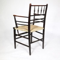 William Morris. A classic Sussex Arts and Crafts ebonized armchair from the Sussex range - Thumbnail 14