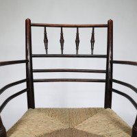 William Morris. A classic Sussex Arts & Crafts Ebonised Armchair from the Sussex range - Thumbnail 7
