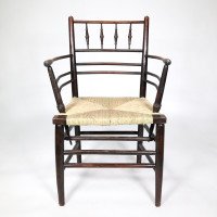William Morris. A classic Sussex Arts and Crafts ebonized armchair from the Sussex range - Thumbnail 3