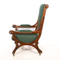 John Pollard Seddon Attributed, a Gothic Revival Oak Armchair with through pegged tenon joints - Thumbnail 4