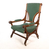 John Pollard Seddon (attributed). A Gothic Revival oak armchair with through pegged tenon joints - Thumbnail 3