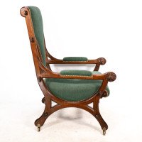 John Pollard Seddon Attributed, a Gothic Revival Oak Armchair with through pegged tenon joints - Thumbnail 5