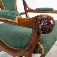 John Pollard Seddon Attributed, a Gothic Revival Oak Armchair with through pegged tenon joints - Thumbnail 10
