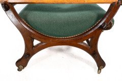 John Pollard Seddon Attributed, a Gothic Revival Oak Armchair with through pegged tenon joints - Thumbnail 9