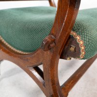 John Pollard Seddon Attributed, a Gothic Revival Oak Armchair with through pegged tenon joints - Thumbnail 11