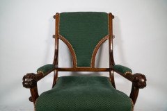 John Pollard Seddon Attributed, a Gothic Revival Oak Armchair with through pegged tenon joints - Thumbnail 12