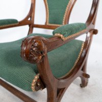 John Pollard Seddon (attributed). A Gothic Revival oak armchair with through pegged tenon joints - Thumbnail 14