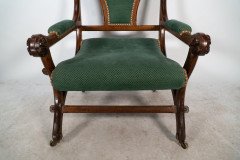 John Pollard Seddon Attributed, a Gothic Revival Oak Armchair with through pegged tenon joints - Thumbnail 13