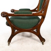 John Pollard Seddon (attributed). A Gothic Revival oak armchair with through pegged tenon joints - Thumbnail 16