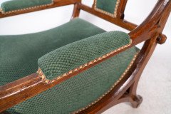 John Pollard Seddon Attributed, a Gothic Revival Oak Armchair with through pegged tenon joints - Thumbnail 15