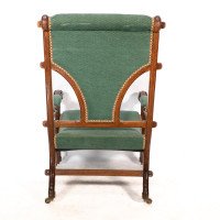John Pollard Seddon (attributed). A Gothic Revival oak armchair with through pegged tenon joints - Thumbnail 19