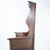 Heal's of London, attributed, Tall Arts & Crafts Oak Wing Back Armchair - Thumbnail 9