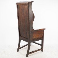 Heal's of London, attributed, Tall Arts & Crafts Oak Wing Back Armchair - Thumbnail 15