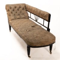 H. W. Batley Attributed, an Anglo-Japanese Ebonised Chaise Lounge or Day Bed - Thumbnail 3