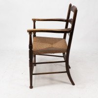 Morris & Co. Rare Arts & Crafts ladder back rush seat Armchair - Thumbnail 5
