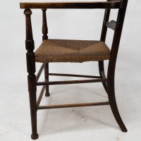 Morris & Co. Rare Arts & Crafts ladder back rush seat Armchair - Thumbnail 15