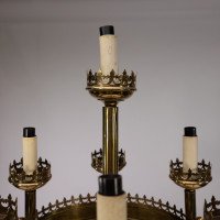 Gothic Revival c.1880 Brass Table Lamp in the Manner of A. W. N. Pugin - Thumbnail 4