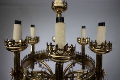 Gothic Revival c.1880 Brass Table Lamp in the Manner of A. W. N. Pugin - Thumbnail 5
